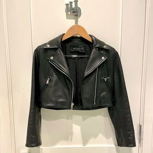 Reformation Cropped Leather Jacket
